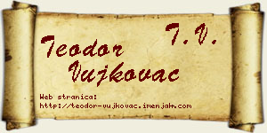 Teodor Vujkovac vizit kartica